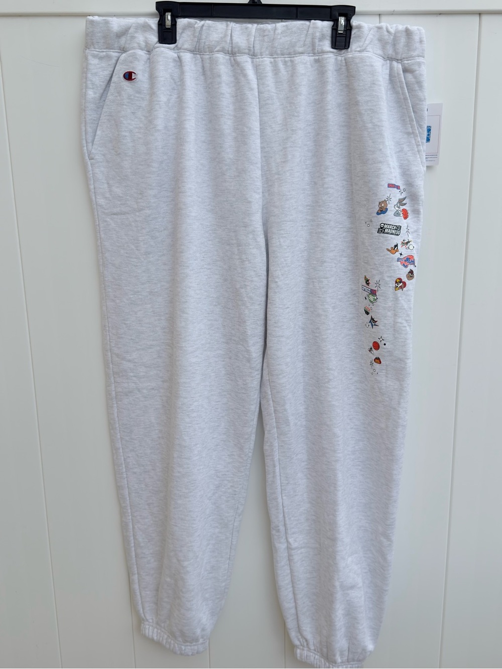 NWT Champion Light Gray Space Jam Graphic Sweatpants XXL